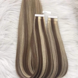 12*0.8cm PU tape in hair extensions double drawn Virgin cuticle blond color Wholesale 